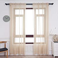 Dalina Textil 2 Piezas Visillo Translúcidas con diseño Lluvia con 3 Formas de USOS para Salón o Habitación con Efecto…